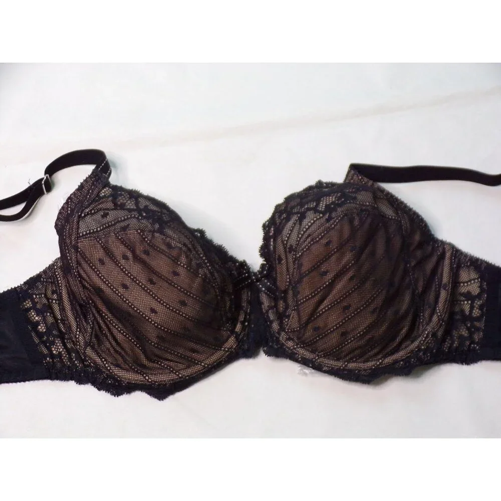 🆕CHANTELLE Rive Gauche Full Non-Padded Underwire Bra 34DDDD Black #3281 - Picture 12 of 15